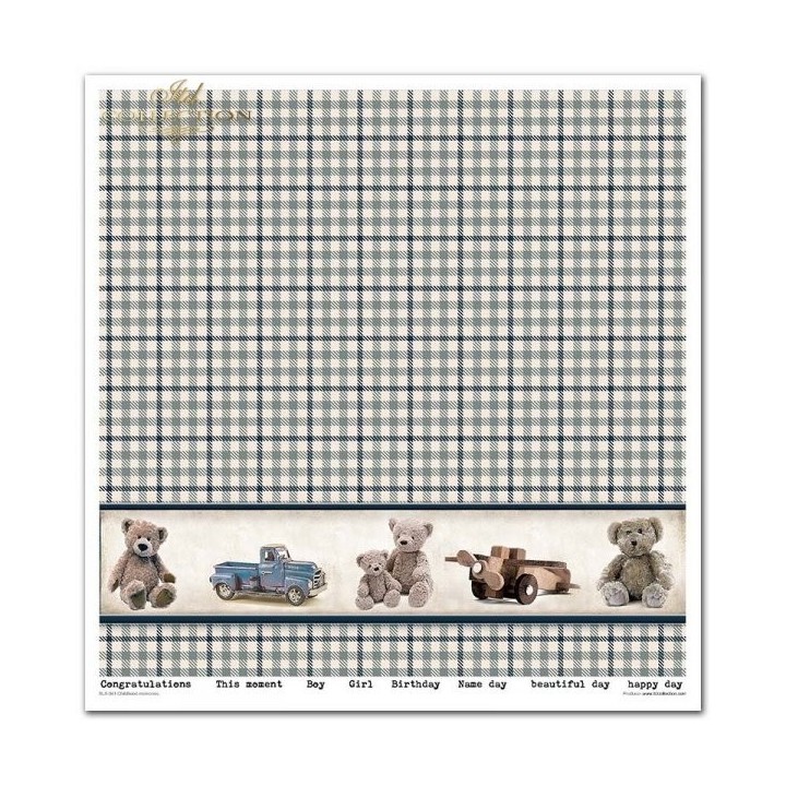 Scrapbookingpapier SLS-041 ''Jeugdherinneringen - BLAUW''