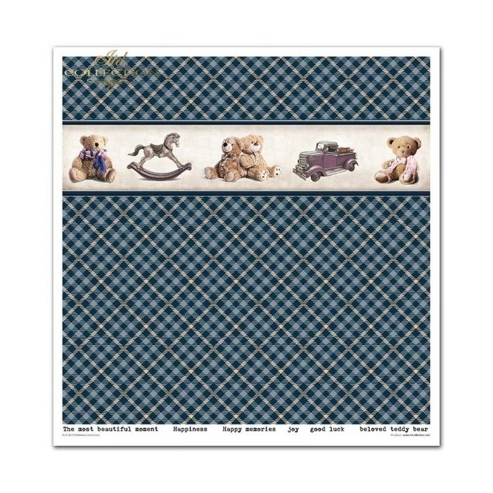 Scrapbookingpapier SLS-041 ''Jeugdherinneringen - BLAUW''