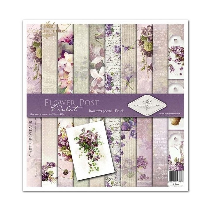 Scrapbookingpapier SLS-044 ''Bloemenpost - Violet''