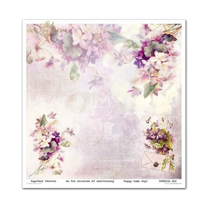 Scrapbookingpapier SLS-044 ''Bloemenpost - Violet''