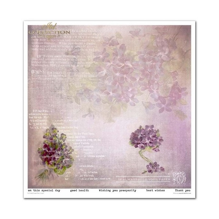 Scrapbookingpapier SLS-044 ''Bloemenpost - Violet''