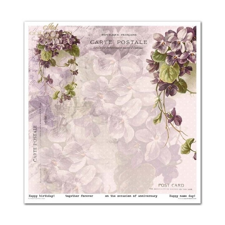 Scrapbookingpapier SLS-044 ''Bloemenpost - Violet''