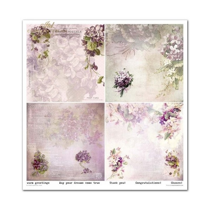 Scrapbookingpapier SLS-044 ''Bloemenpost - Violet''
