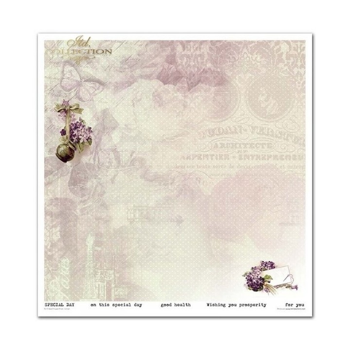 Scrapbookingpapier SLS-044 ''Bloemenpost - Violet''