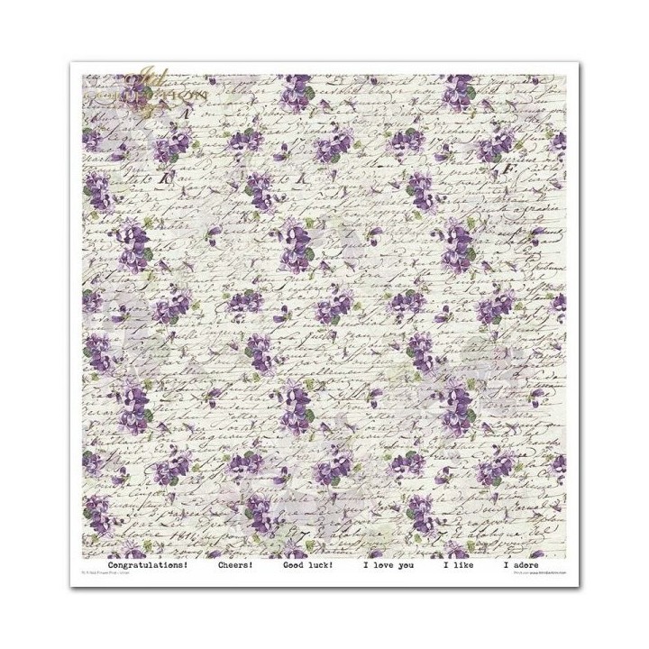 Scrapbookingpapier SLS-044 ''Bloemenpost - Violet''