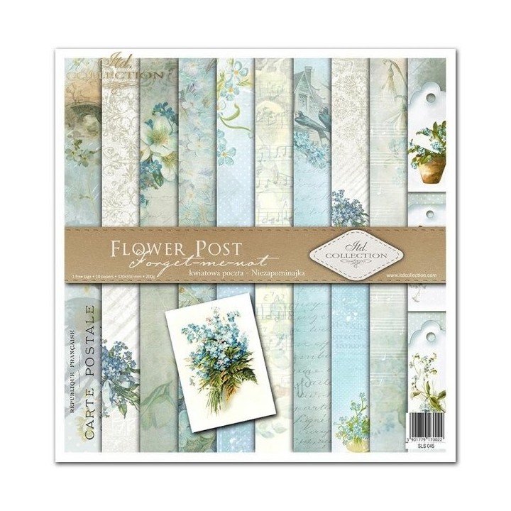 Scrapbookingpapier SLS-045 ''Bloemenpost - Vergeet-me-nietje''