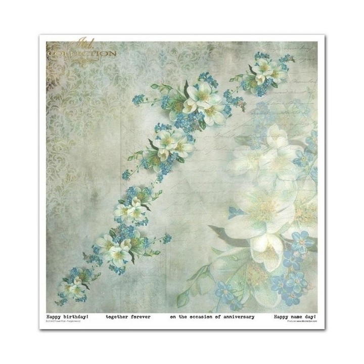 Scrapbookingpapier SLS-045 ''Bloemenpost - Vergeet-me-nietje''