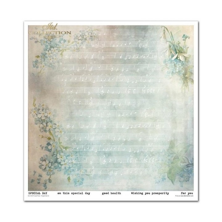 Scrapbookingpapier SLS-045 ''Bloemenpost - Vergeet-me-nietje''