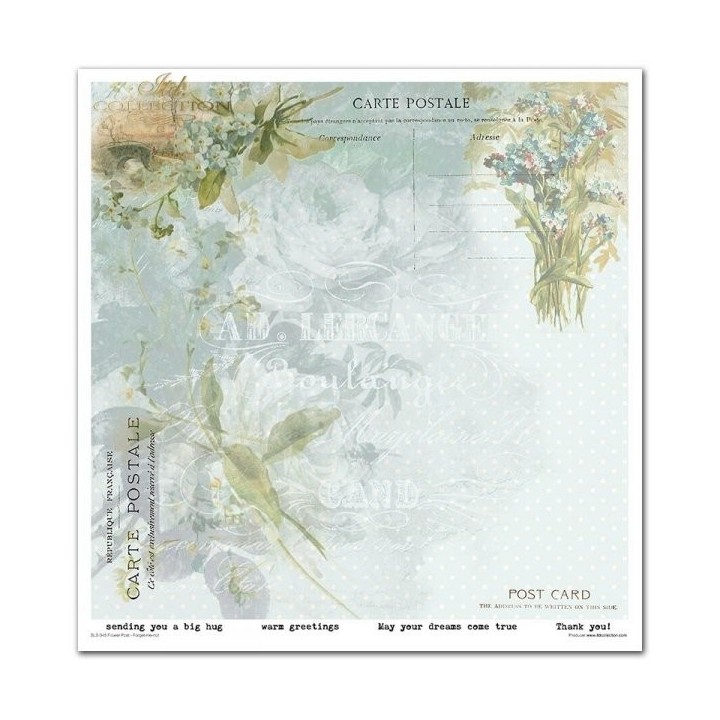 Scrapbookingpapier SLS-045 ''Bloemenpost - Vergeet-me-nietje''