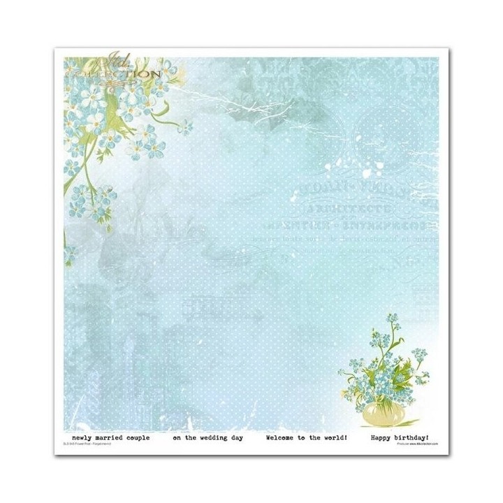 Scrapbookingpapier SLS-045 ''Bloemenpost - Vergeet-me-nietje''