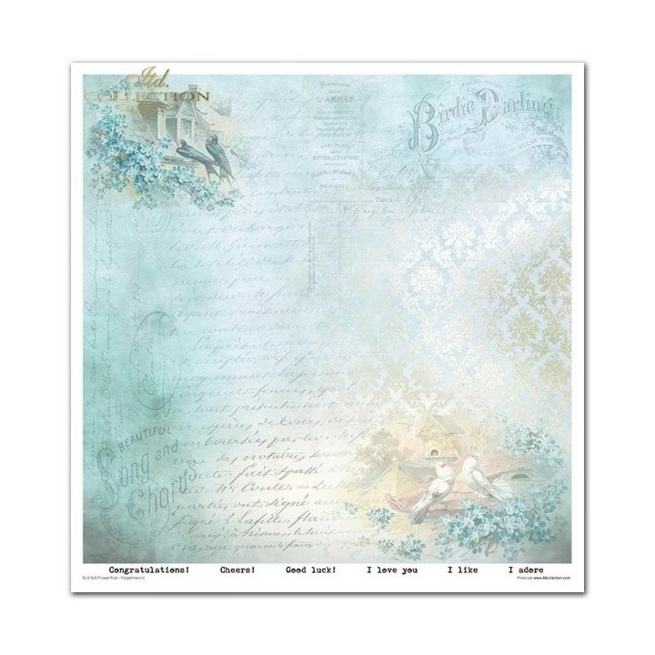 Scrapbookingpapier SLS-045 ''Bloemenpost - Vergeet-me-nietje''