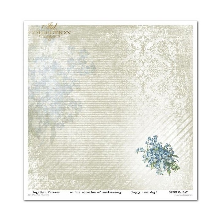 Scrapbookingpapier SLS-045 ''Bloemenpost - Vergeet-me-nietje''