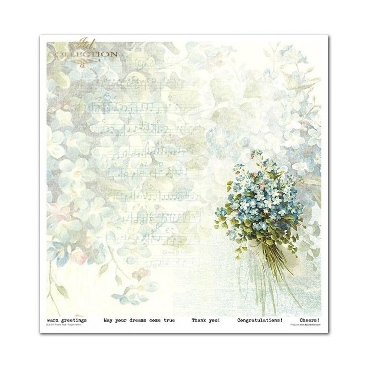 Scrapbookingpapier SLS-045 ''Bloemenpost - Vergeet-me-nietje''
