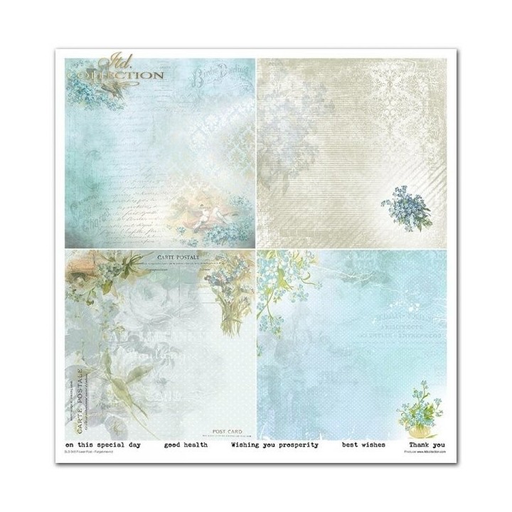 Scrapbookingpapier SLS-045 ''Bloemenpost - Vergeet-me-nietje''