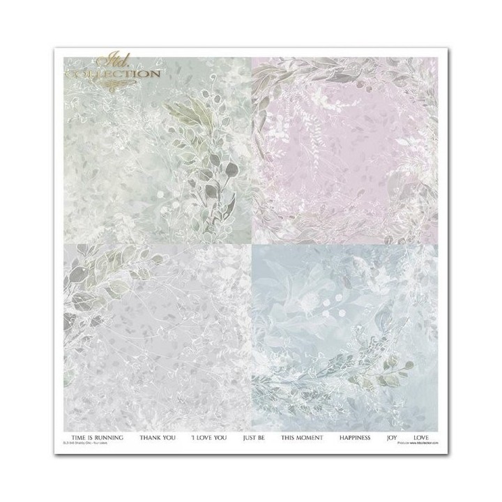 Scrapbookingpapier SLS-046 ''Shabby Chic - vier kleuren''