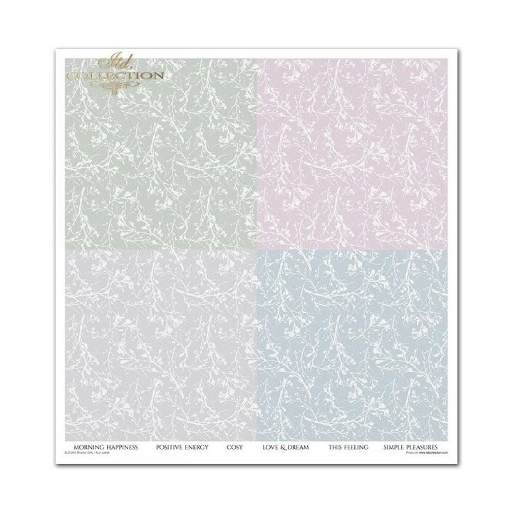Scrapbookingpapier SLS-046 ''Shabby Chic - vier kleuren''