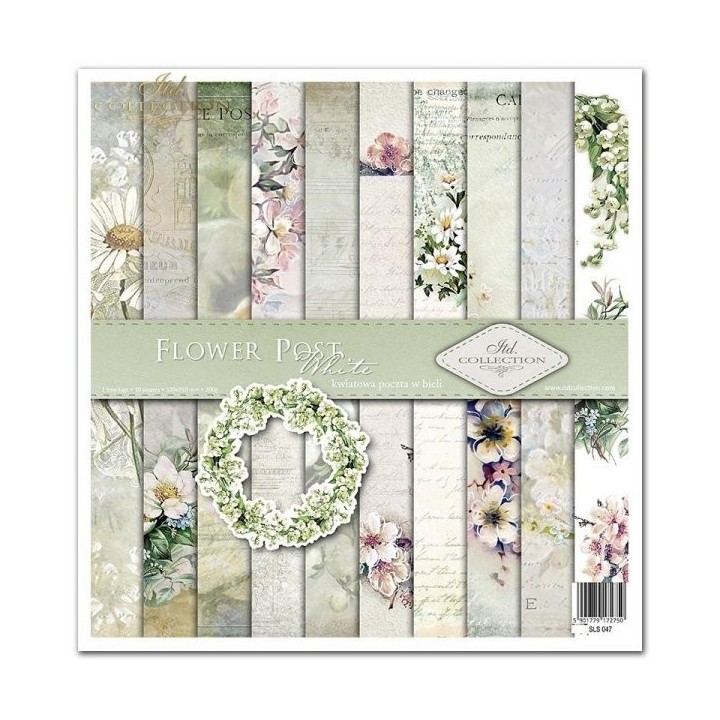 Scrapbookingpapier SLS-047 ''Bloemenpost - Wit''