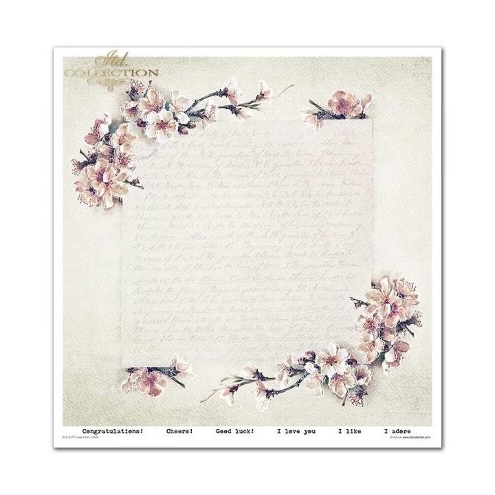 Scrapbookingpapier SLS-047 ''Bloemenpost - Wit''