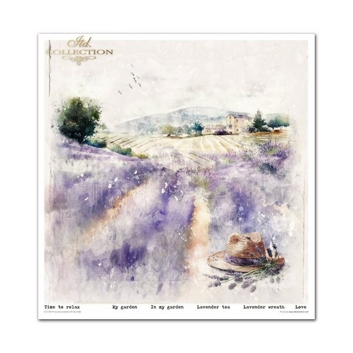 Scrapbookingpapier SLS-061 Provence met lavendelgeur.