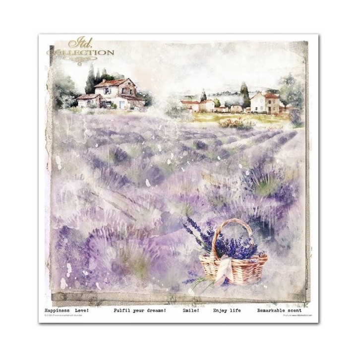 Scrapbookingpapier SLS-061 Provence met lavendelgeur.