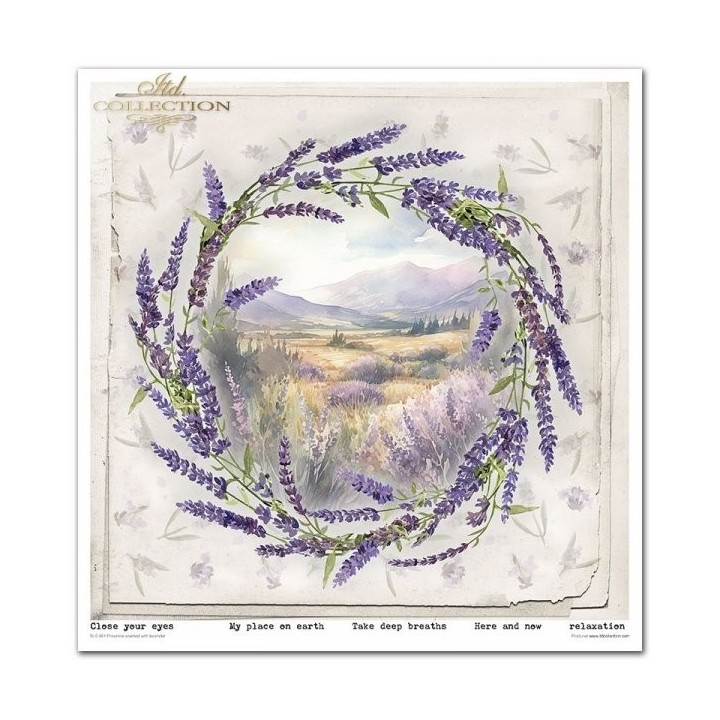 Scrapbookingpapier SLS-061 Provence met lavendelgeur.