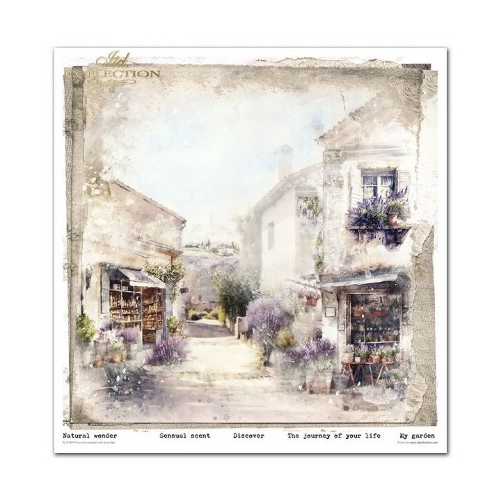 Scrapbookingpapier SLS-061 Provence met lavendelgeur.