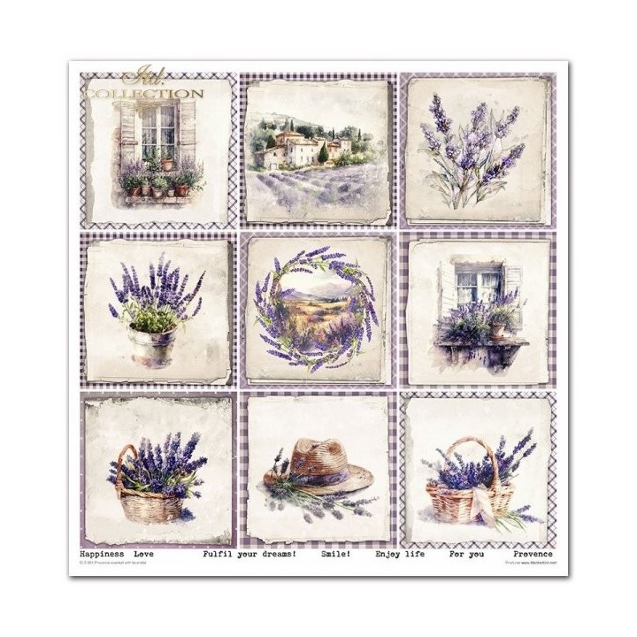Scrapbookingpapier SLS-061 Provence met lavendelgeur.