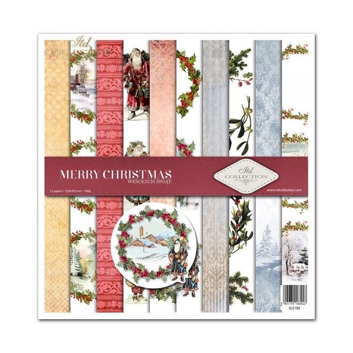 Scrapbookingpapier SLS-066 Vrolijk Kerstmis