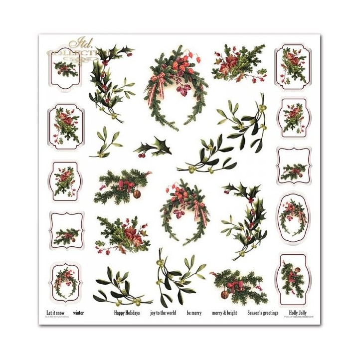 Scrapbookingpapier SLS-066 Vrolijk Kerstmis
