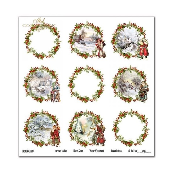 Scrapbookingpapier SLS-066 Vrolijk Kerstmis