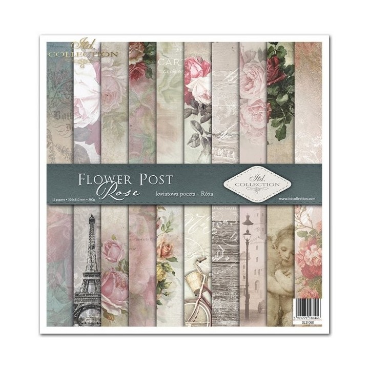 Scrapbookingpapier SLS-068 Bloemenpost - Roos
