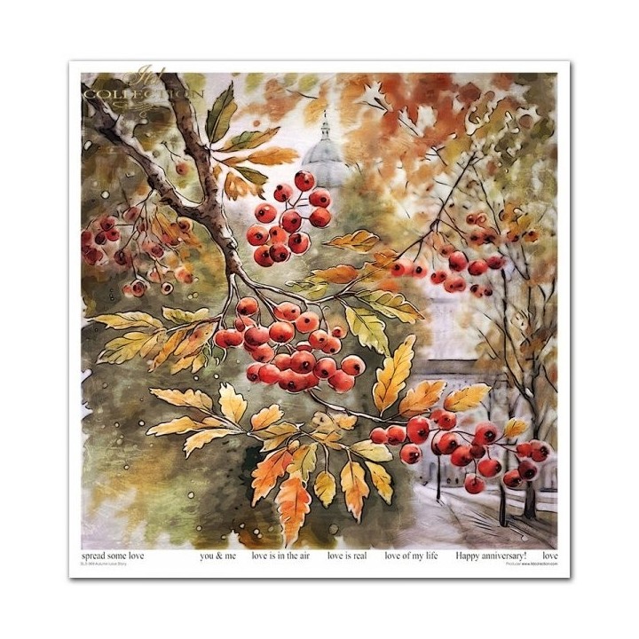 Scrapbookingpapier SLS-069 Herfstliefdesverhaal