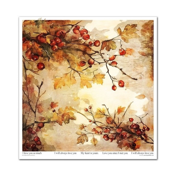 Scrapbookingpapier SLS-069 Herfstliefdesverhaal