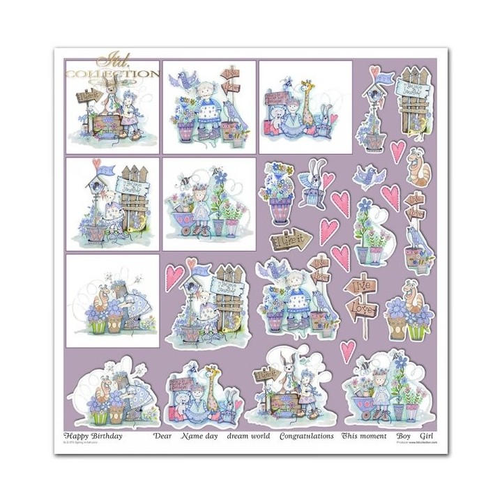 Scrapbookingpapier SLS-074 Lente in volle kleur