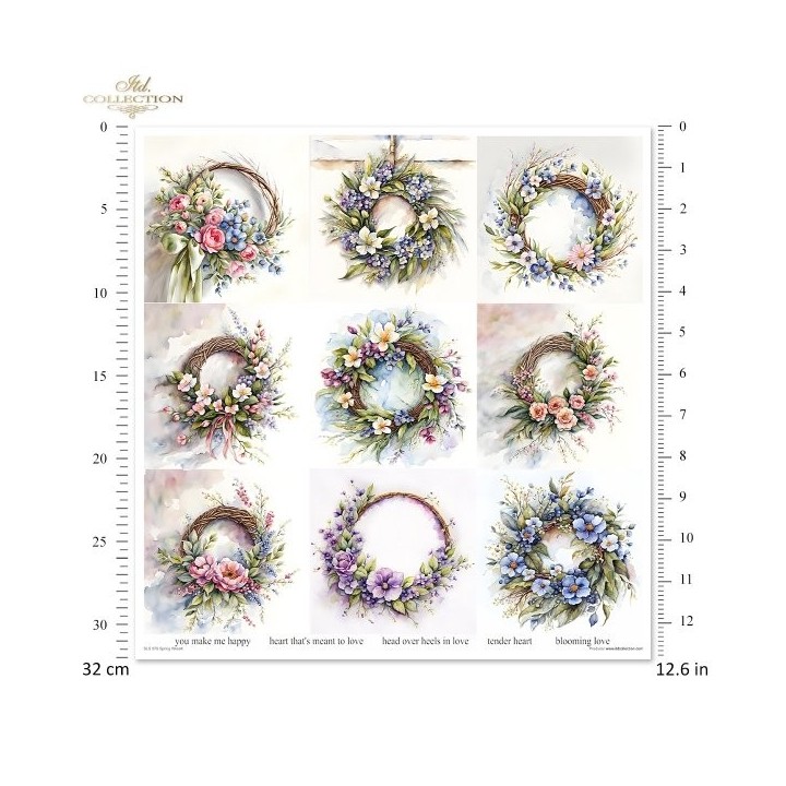 Scrapbookingpapier SLS-076 Lentekrans