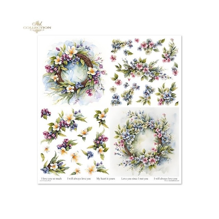 Scrapbookingpapier SLS-076 Lentekrans