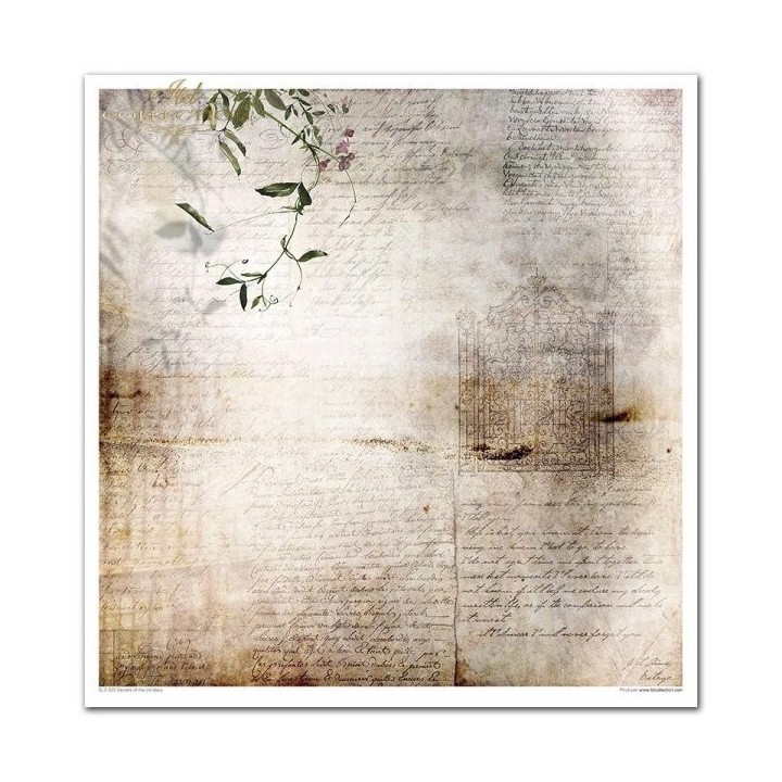 Scrapbookingpapier SLS-025 ''Geheimen van het oude dagboek'' ---- AFGEPRIJSD PRODUCT