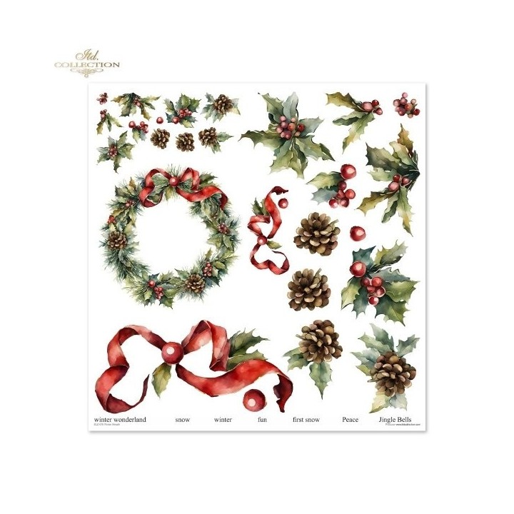 Scrapbookingpapier SLS-078 Winterkrans