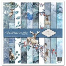 Scrapbookingpapier SLS-019 ''Kerst in blauw'' ---- PRODUCT MET KORTING