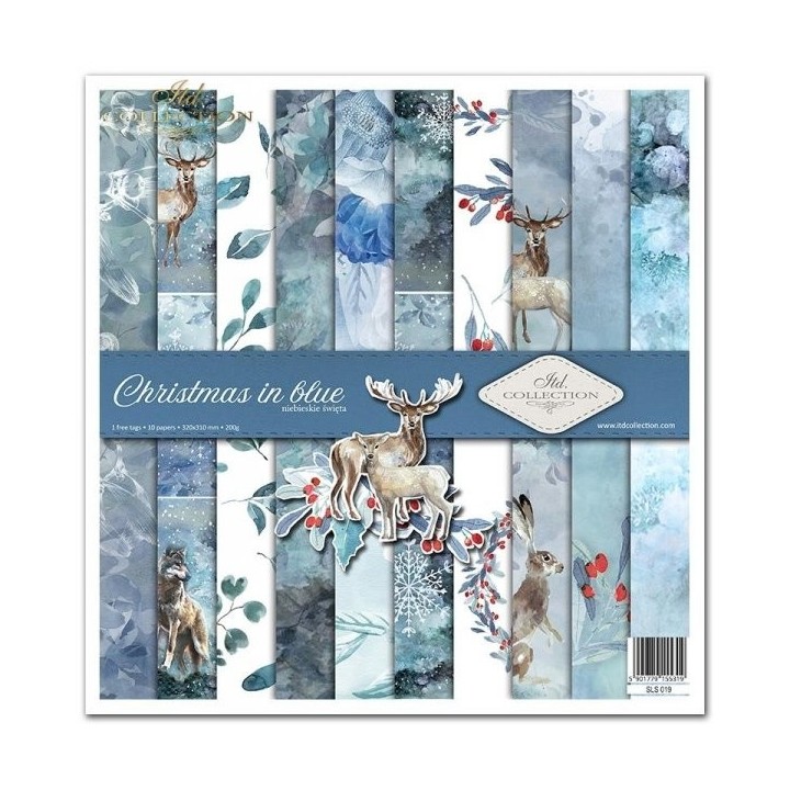 Scrapbookingpapier SLS-019 ''Kerst in blauw'' ---- PRODUCT MET KORTING