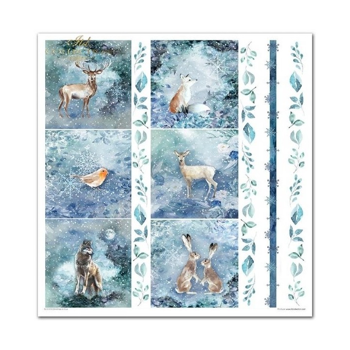 Scrapbookingpapier SLS-019 ''Kerst in blauw'' ---- PRODUCT MET KORTING