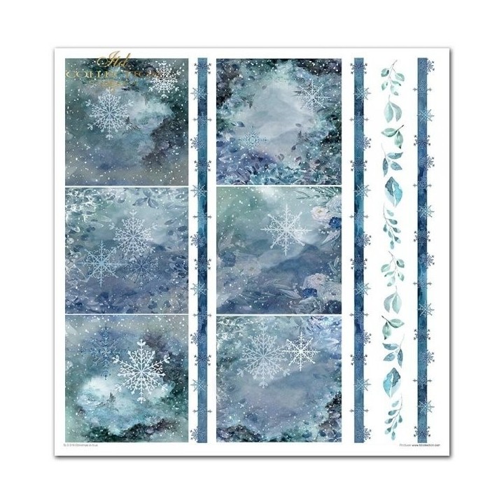 Scrapbookingpapier SLS-019 ''Kerst in blauw'' ---- PRODUCT MET KORTING