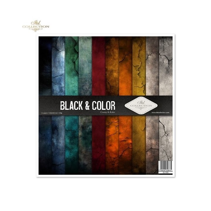 Scrapbookingpapier SLS-083 Zwart & Kleur