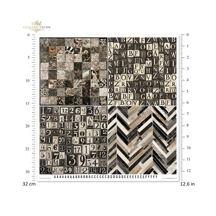 Scrapbookingpapier SLS-084 Zwart & Wit