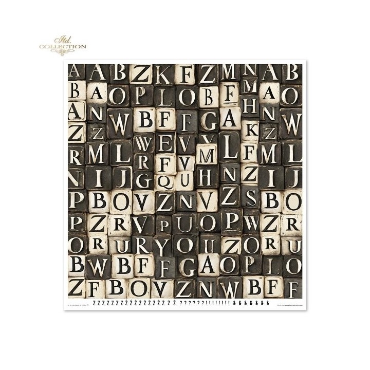 Scrapbookingpapier SLS-084 Zwart & Wit