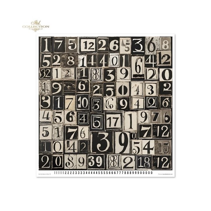 Scrapbookingpapier SLS-084 Zwart & Wit