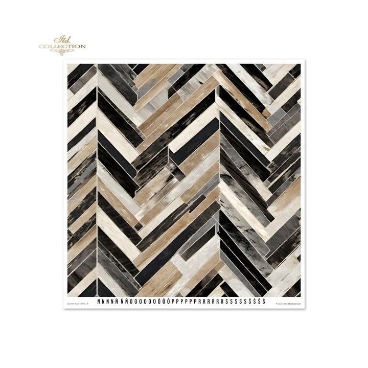 Scrapbookingpapier SLS-084 Zwart & Wit