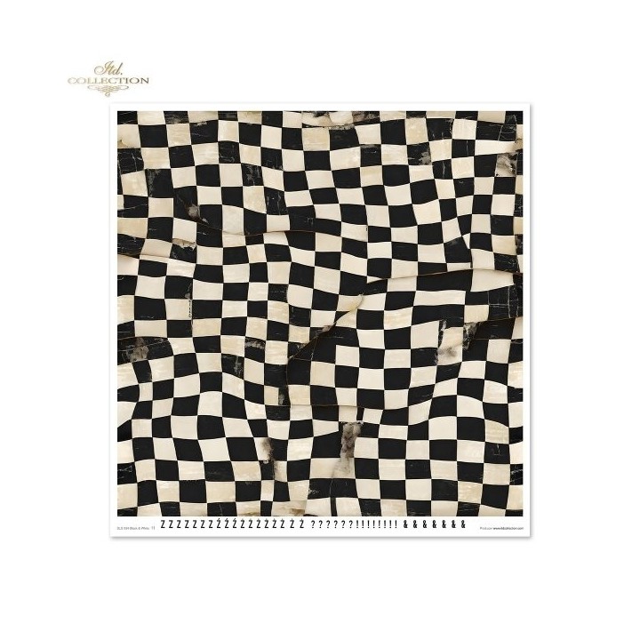 Scrapbookingpapier SLS-084 Zwart & Wit