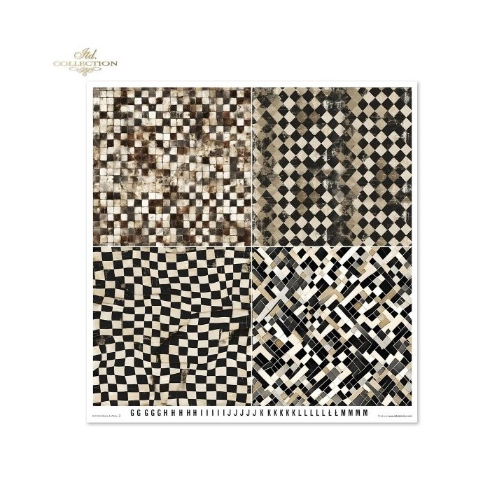 Scrapbookingpapier SLS-084 Zwart & Wit