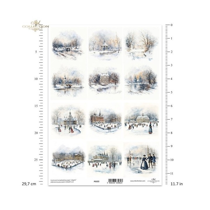 Translucent scrapbookpapier P0322 Botanical Garden in Winter